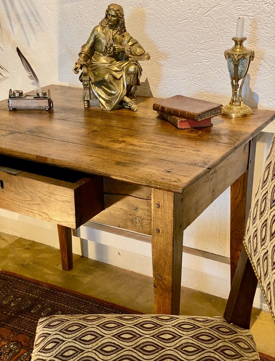 Side Table - Chestnut Secretary With One Drawer, 18th Century-photo-2