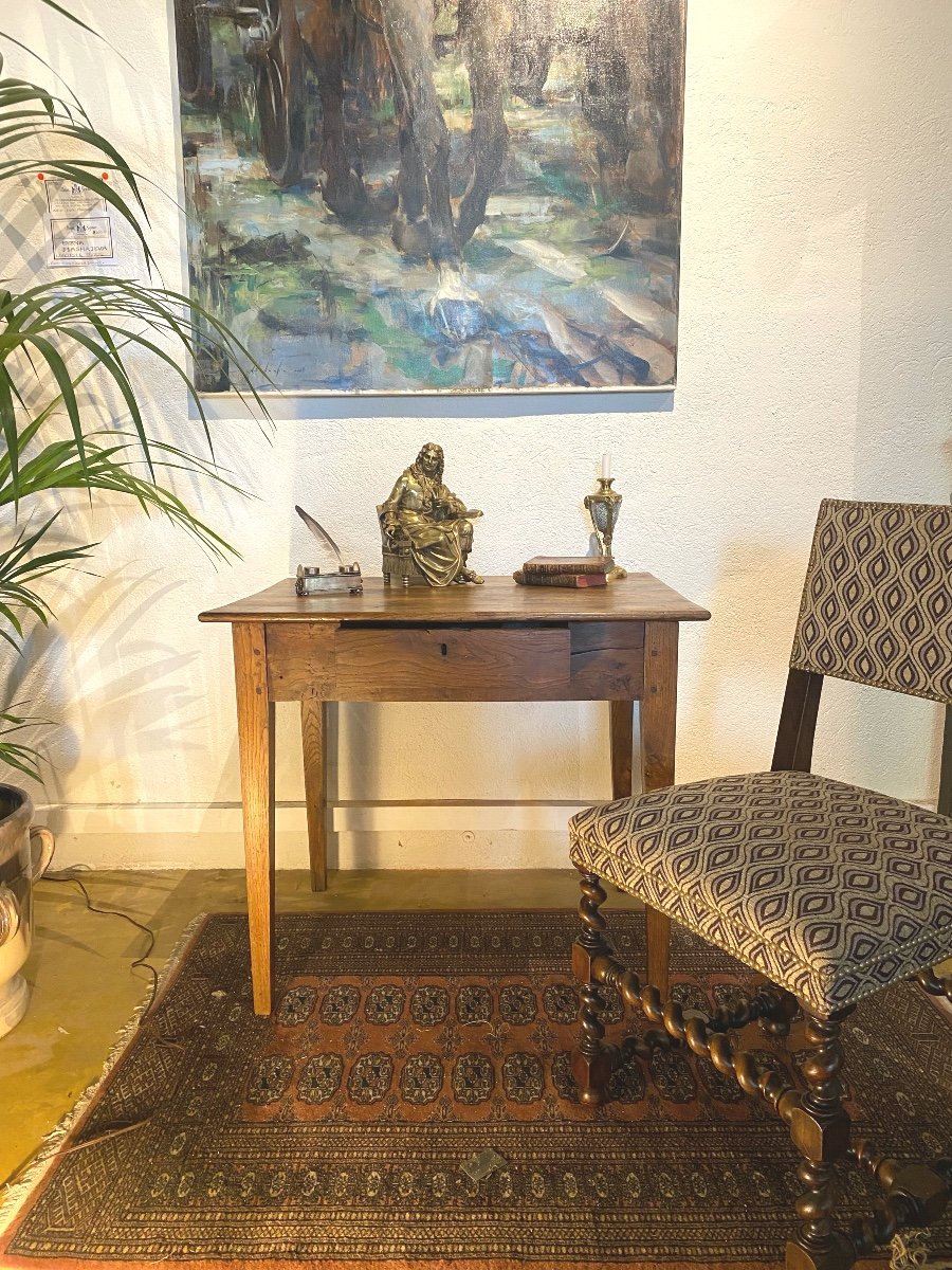 Side Table - Chestnut Secretary With One Drawer, 18th Century-photo-4