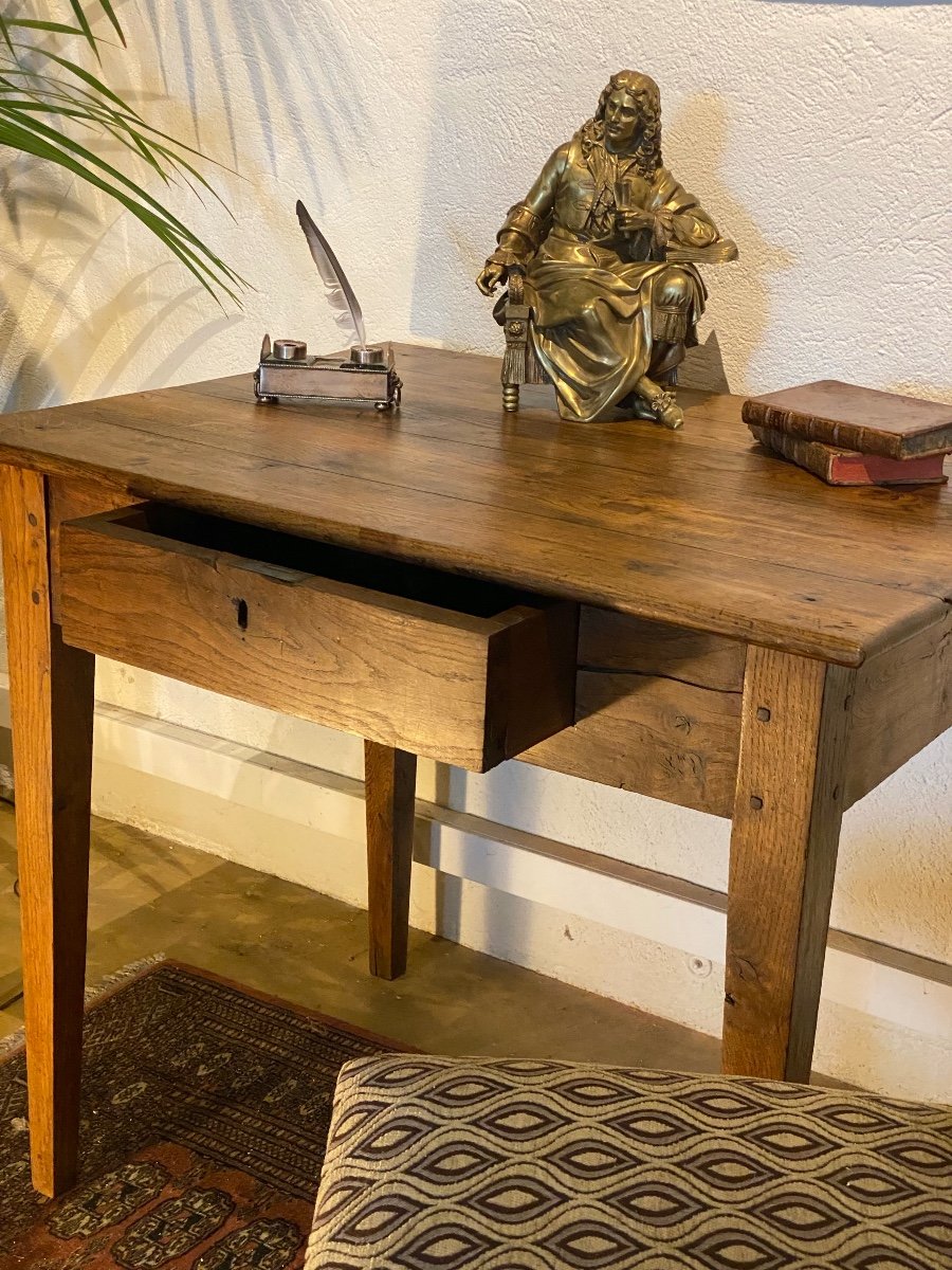 Side Table - Chestnut Secretary With One Drawer, 18th Century-photo-1