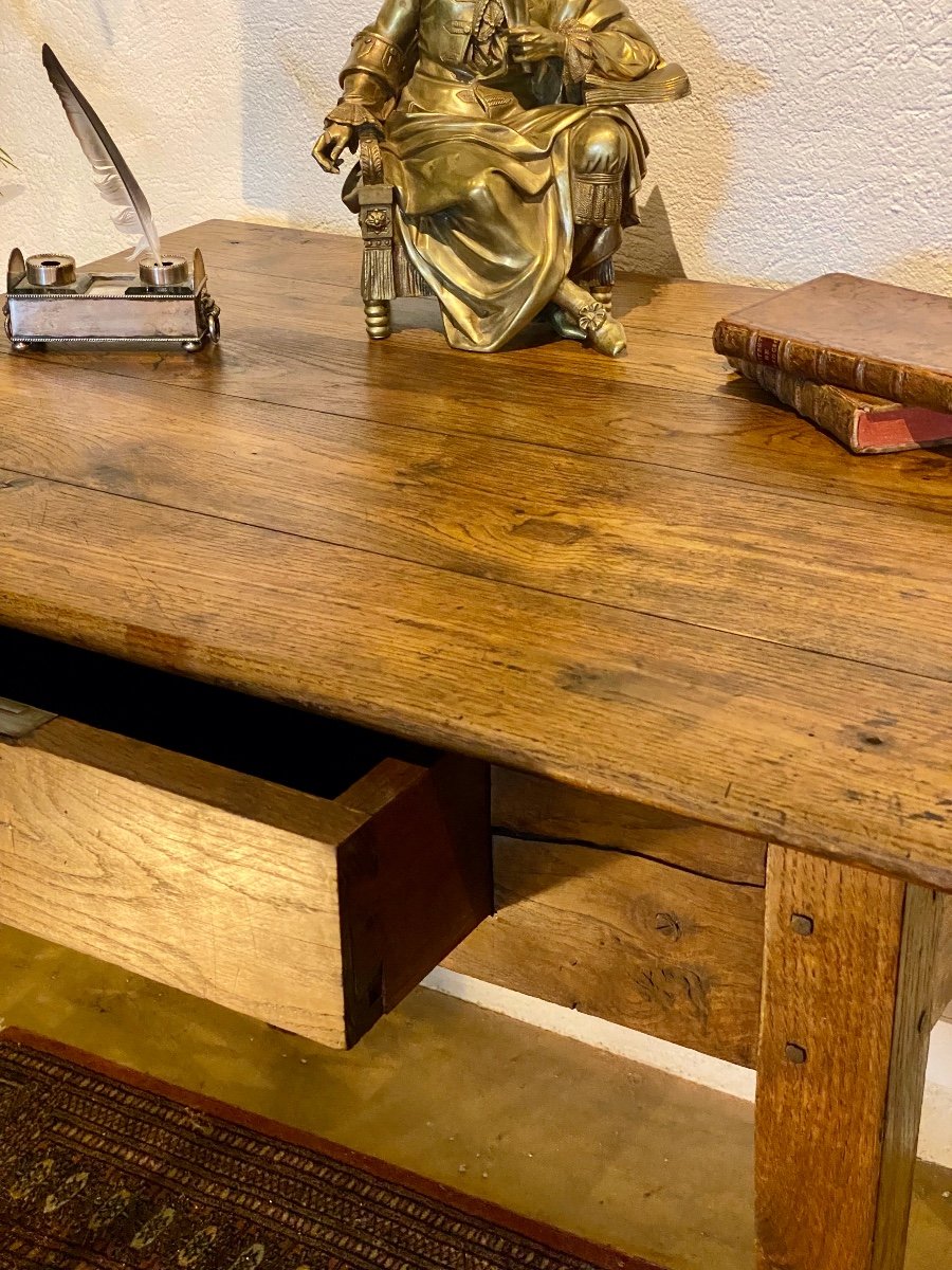 Side Table - Chestnut Secretary With One Drawer, 18th Century-photo-2