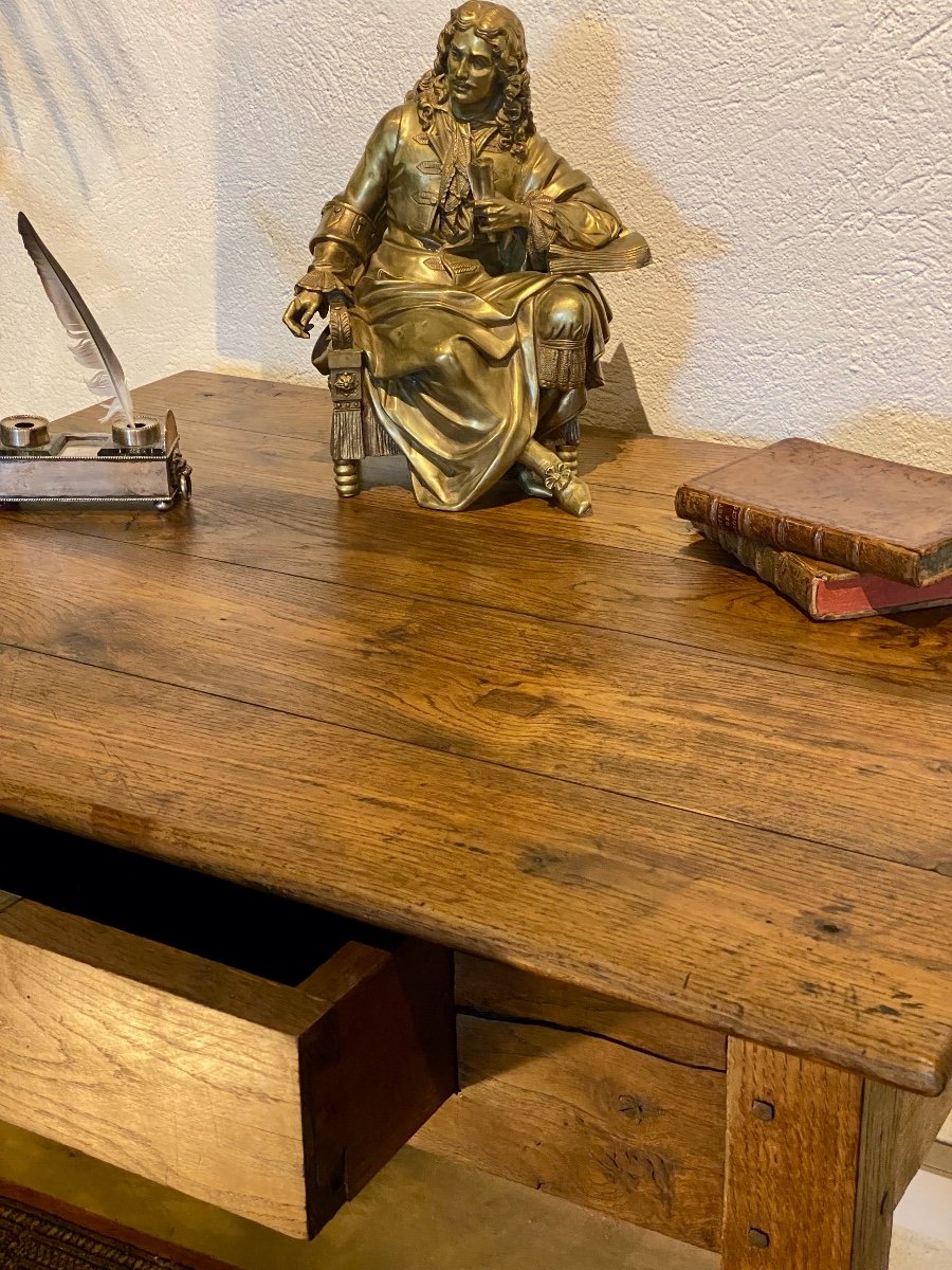 Side Table - Chestnut Secretary With One Drawer, 18th Century-photo-3