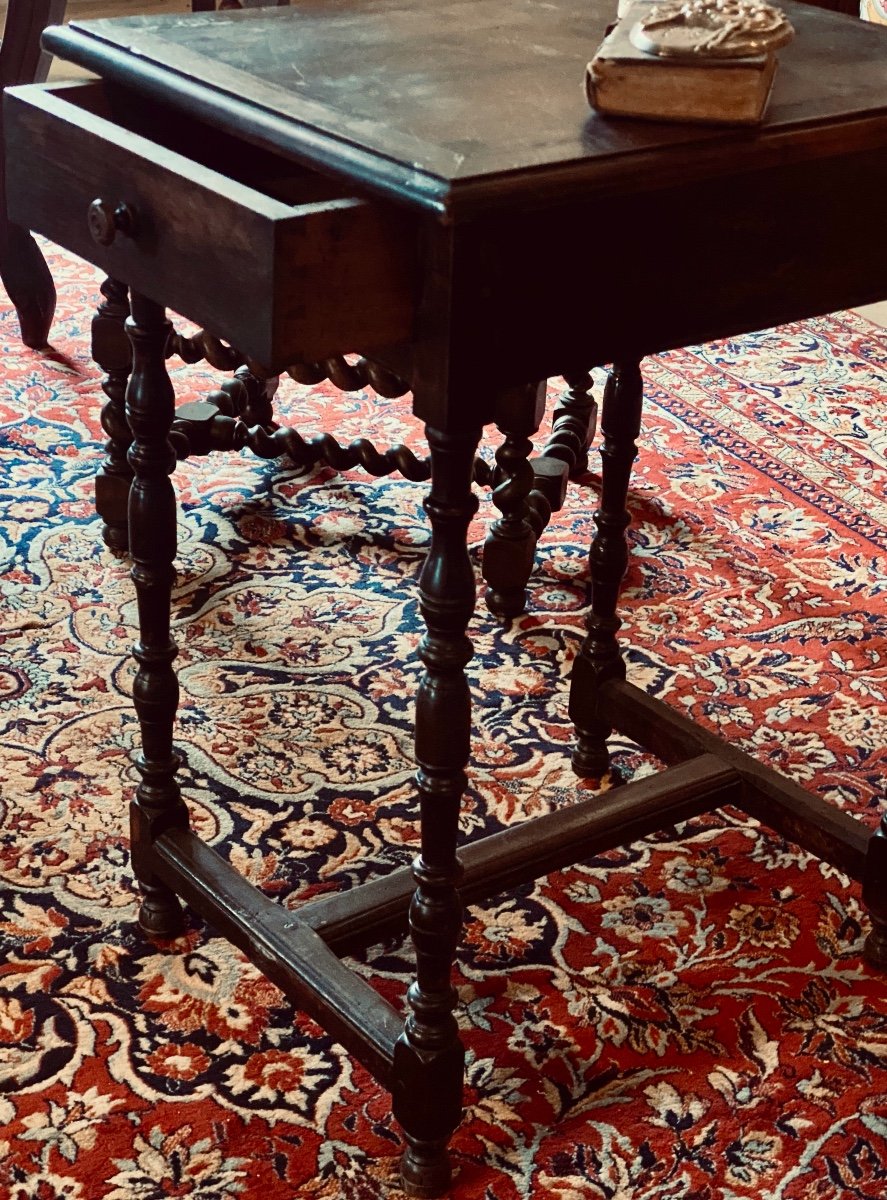 Louis XIII Period Side Table With One Drawer-photo-3