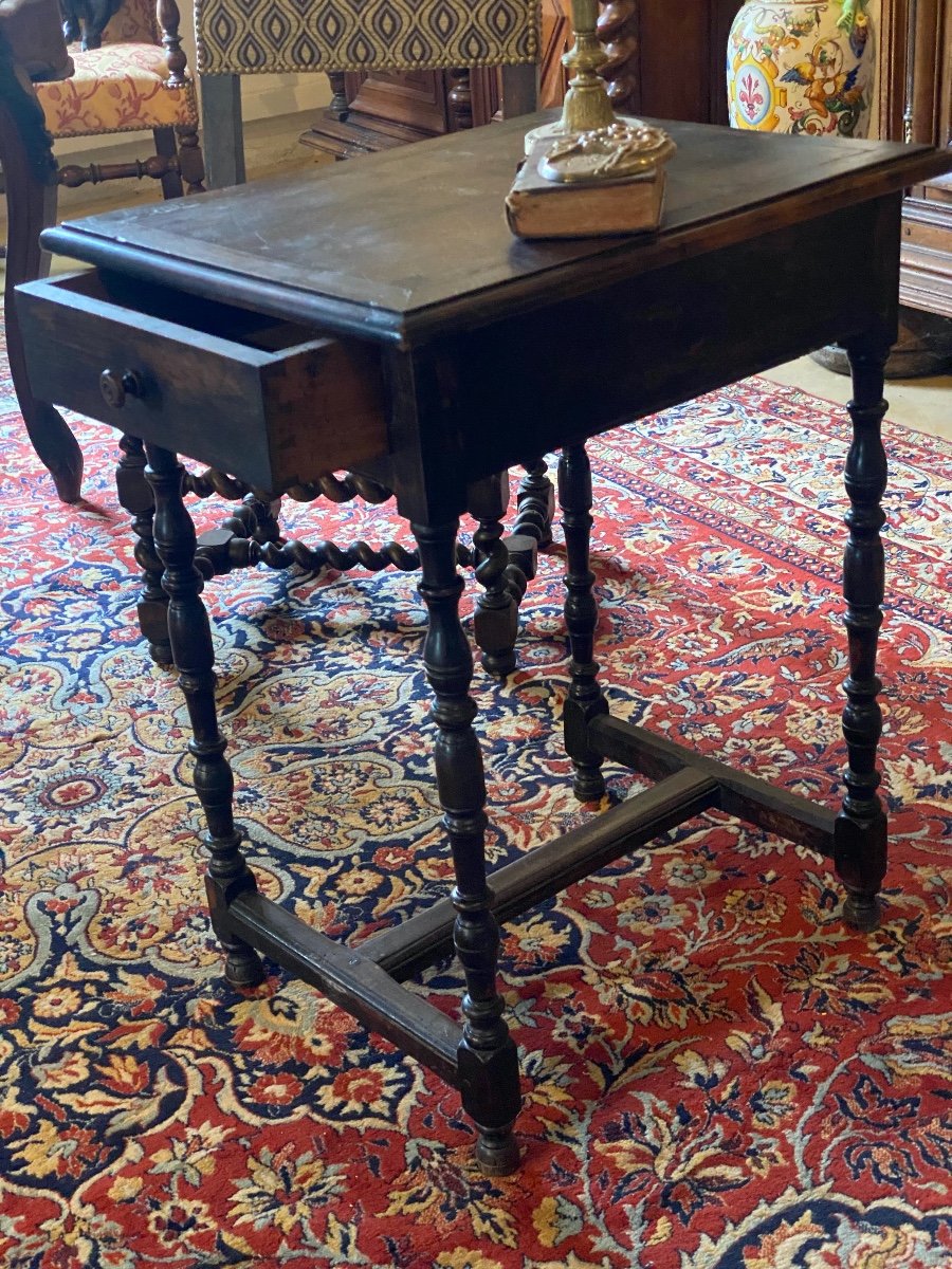 Louis XIII Period Side Table With One Drawer-photo-4