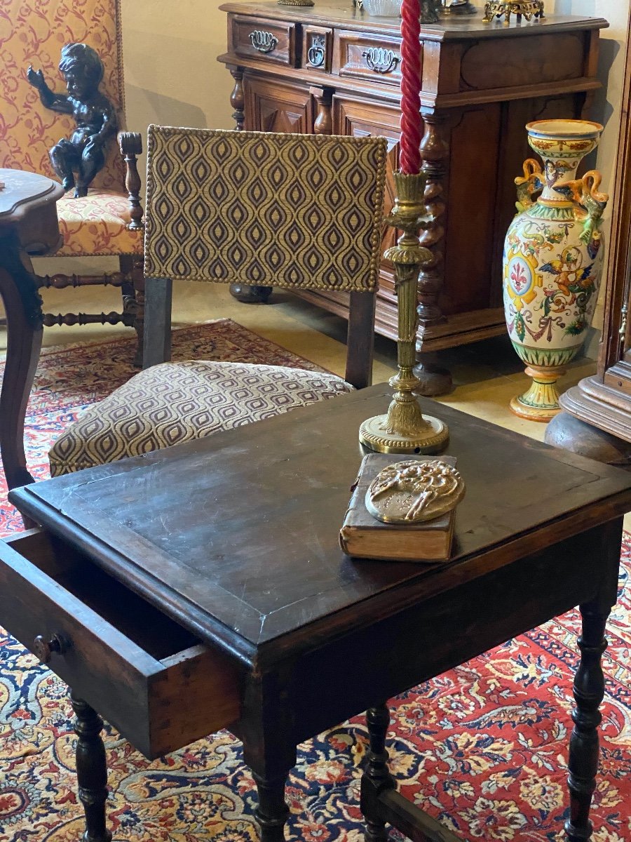 Louis XIII Period Side Table With One Drawer-photo-5