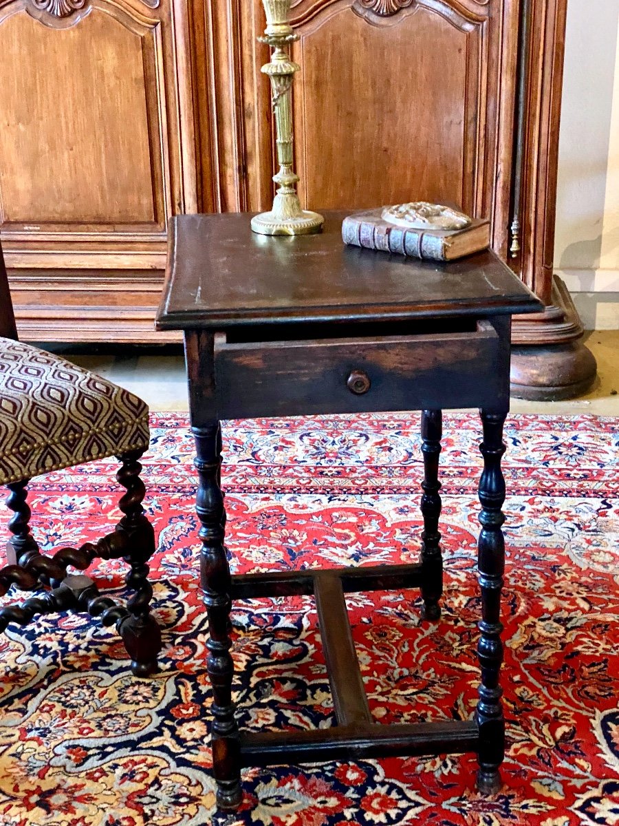 Louis XIII Period Side Table With One Drawer-photo-8