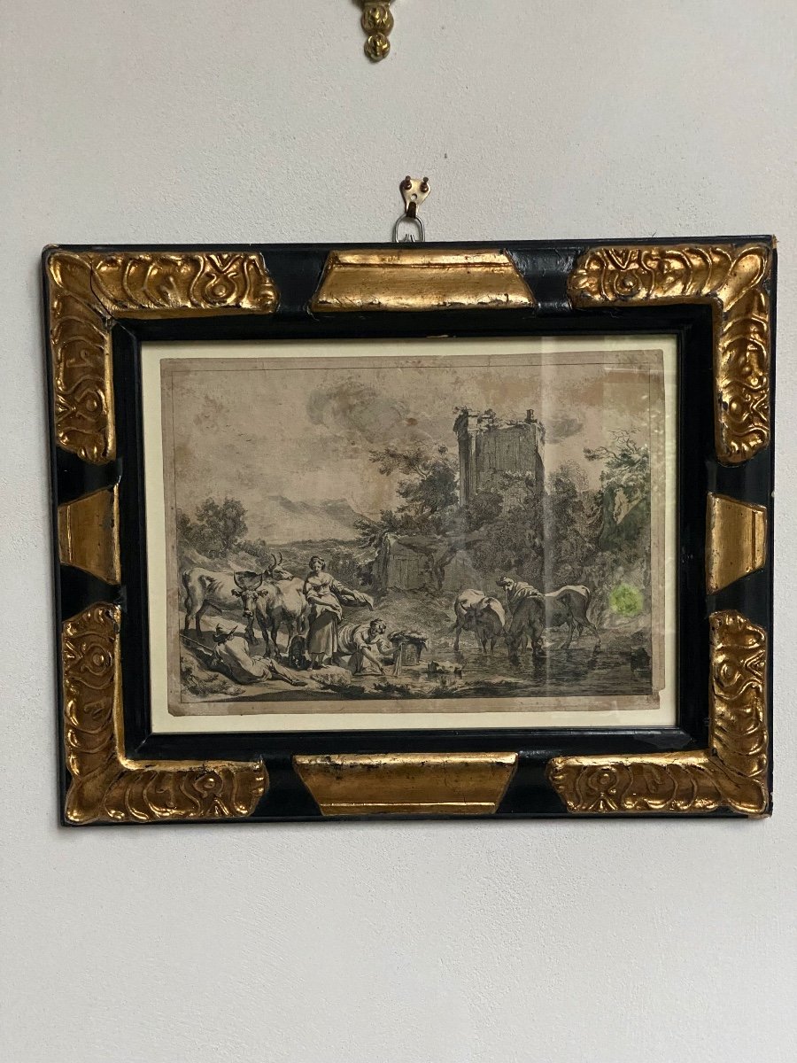 Pastoral Print By Nicolaes Berchem On Laid Paper #4-photo-7