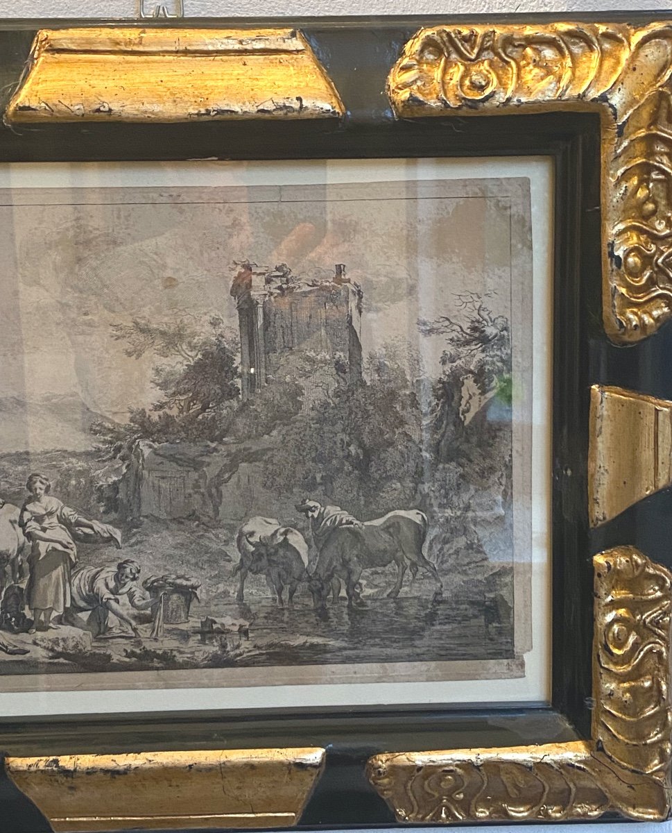 Pastoral Print By Nicolaes Berchem On Laid Paper #4-photo-8