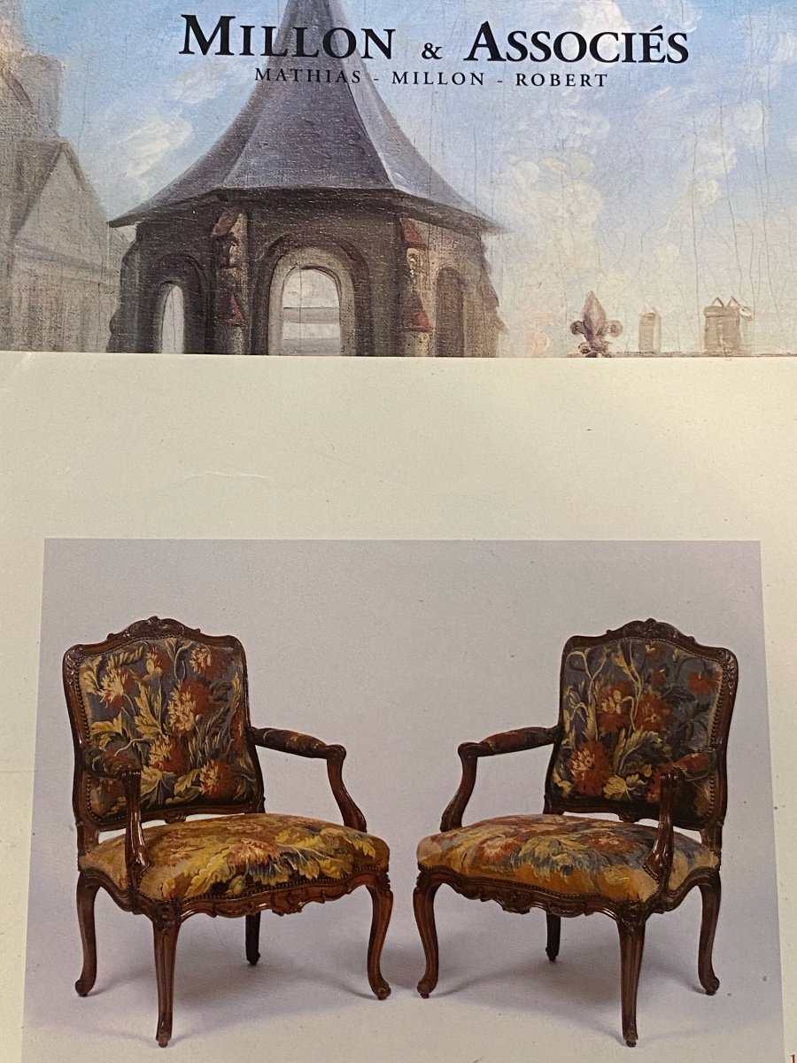 Paire De Fauteuils  époque  Louis XV   Estampillés  De  Cresson   Garnis   Tapisserie  Aubusson-photo-3