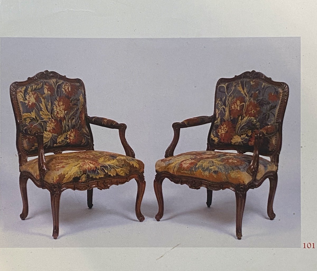 Paire De Fauteuils  époque  Louis XV   Estampillés  De  Cresson   Garnis   Tapisserie  Aubusson-photo-4