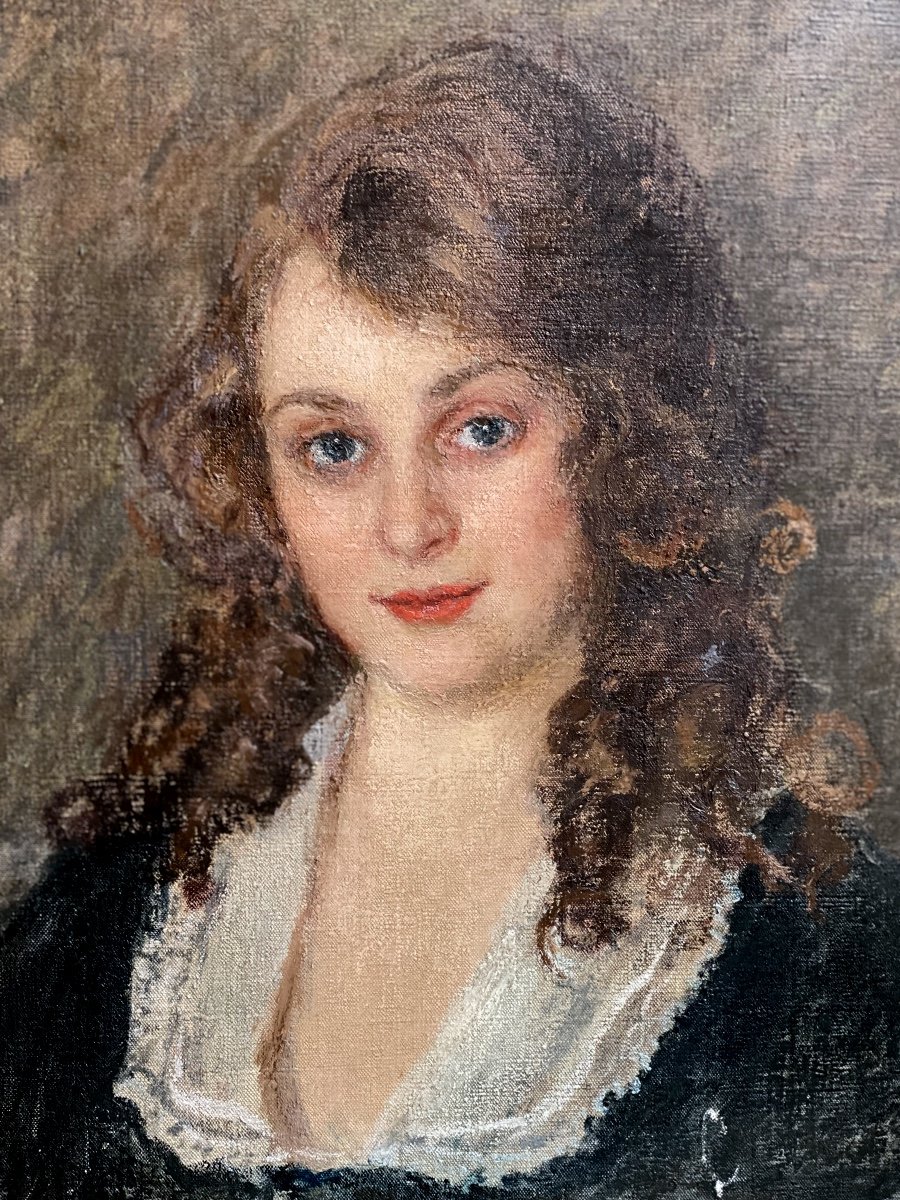 Portrait Hst  1921 De Galina Braiskaya  Par  Nicolas  Kouznetsof 1850-1930    Expertisé 