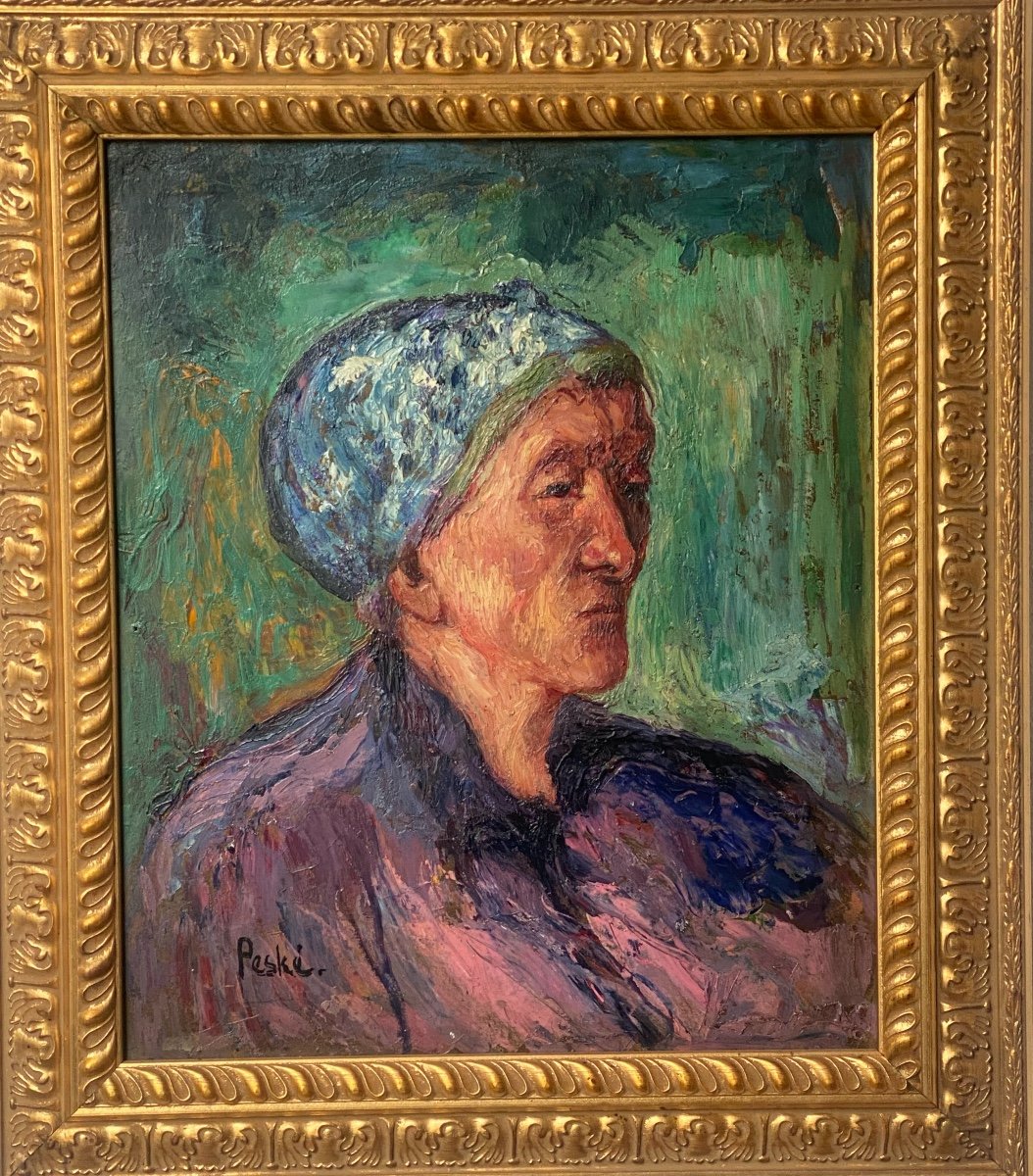 Portrait Impréssioinniste  De La Mère Danio  Signé  Jean  Peské  1870-1949