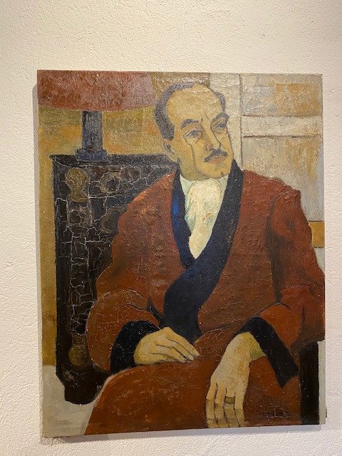  Painting   Presenting The  Portrait  Of A Gentleman   In His  Interior  Diaghilev ?-photo-1