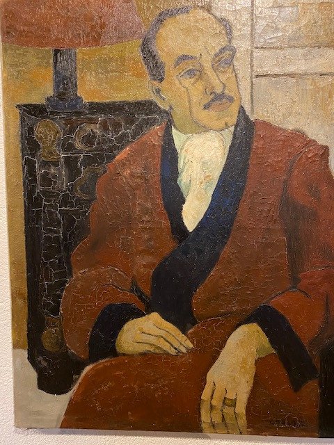  Painting   Presenting The  Portrait  Of A Gentleman   In His  Interior  Diaghilev ?