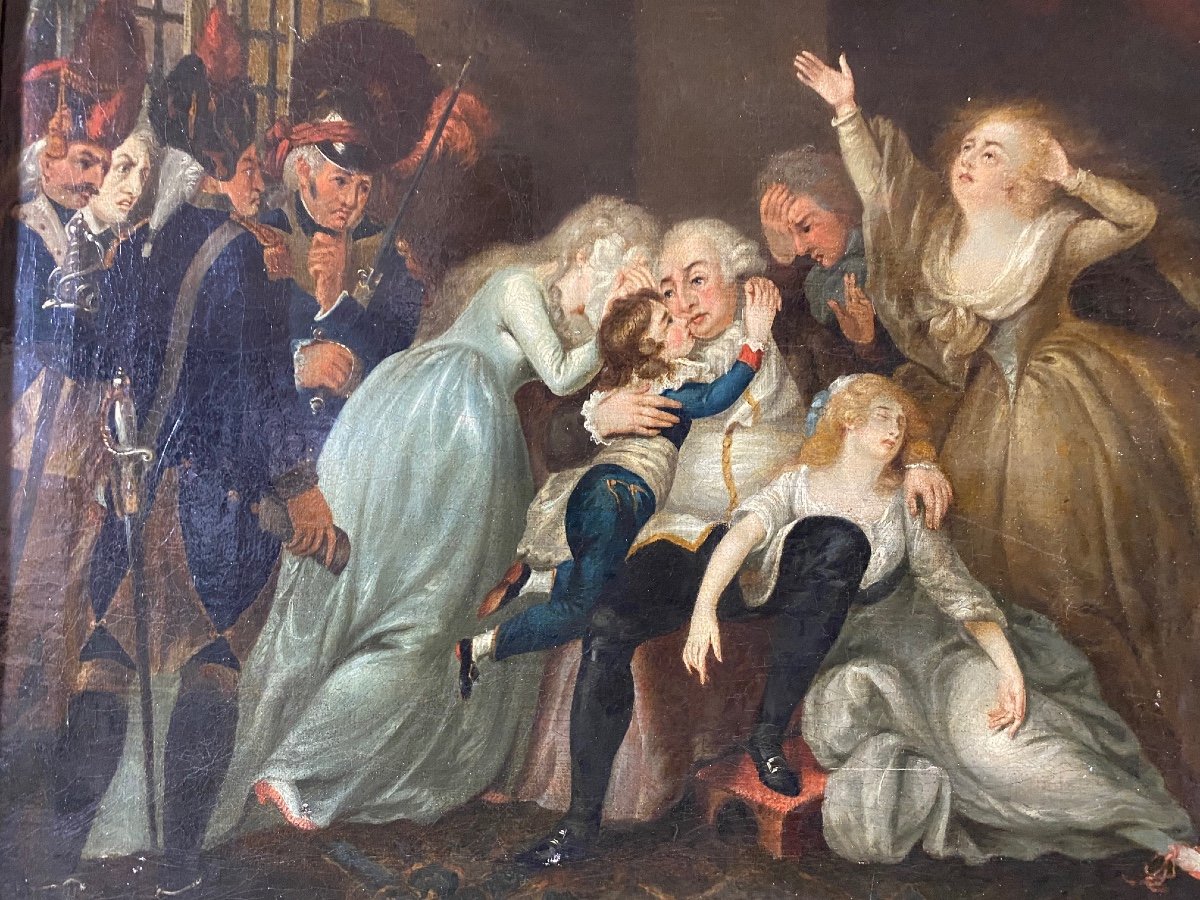 Adieux  De  Louis  XVI   A  Sa Famille  Dans La Prison Du   Temple   Tableau  19eme-photo-1