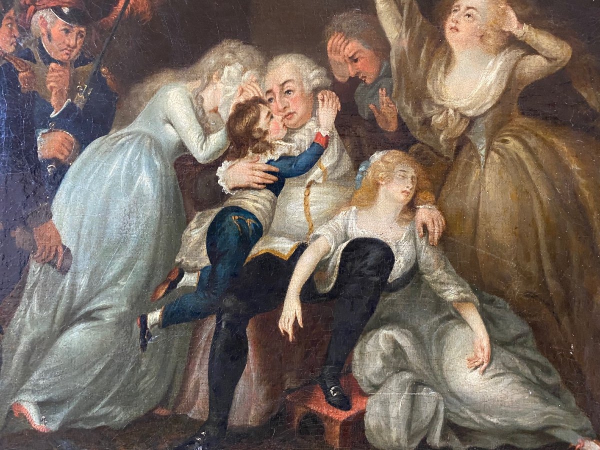 Adieux  De  Louis  XVI   A  Sa Famille  Dans La Prison Du   Temple   Tableau  19eme-photo-3