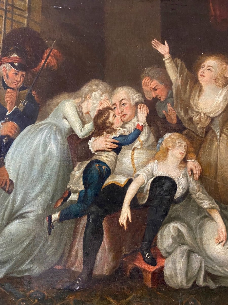 Adieux  De  Louis  XVI   A  Sa Famille  Dans La Prison Du   Temple   Tableau  19eme-photo-5