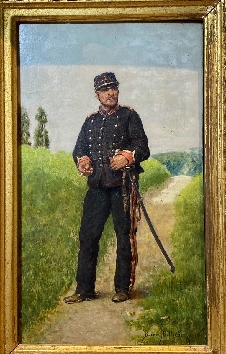 Tableau   De  Berne-bellecourt   Officier  Pendant La  Guerre Franco-prussienne De  1870   -photo-1