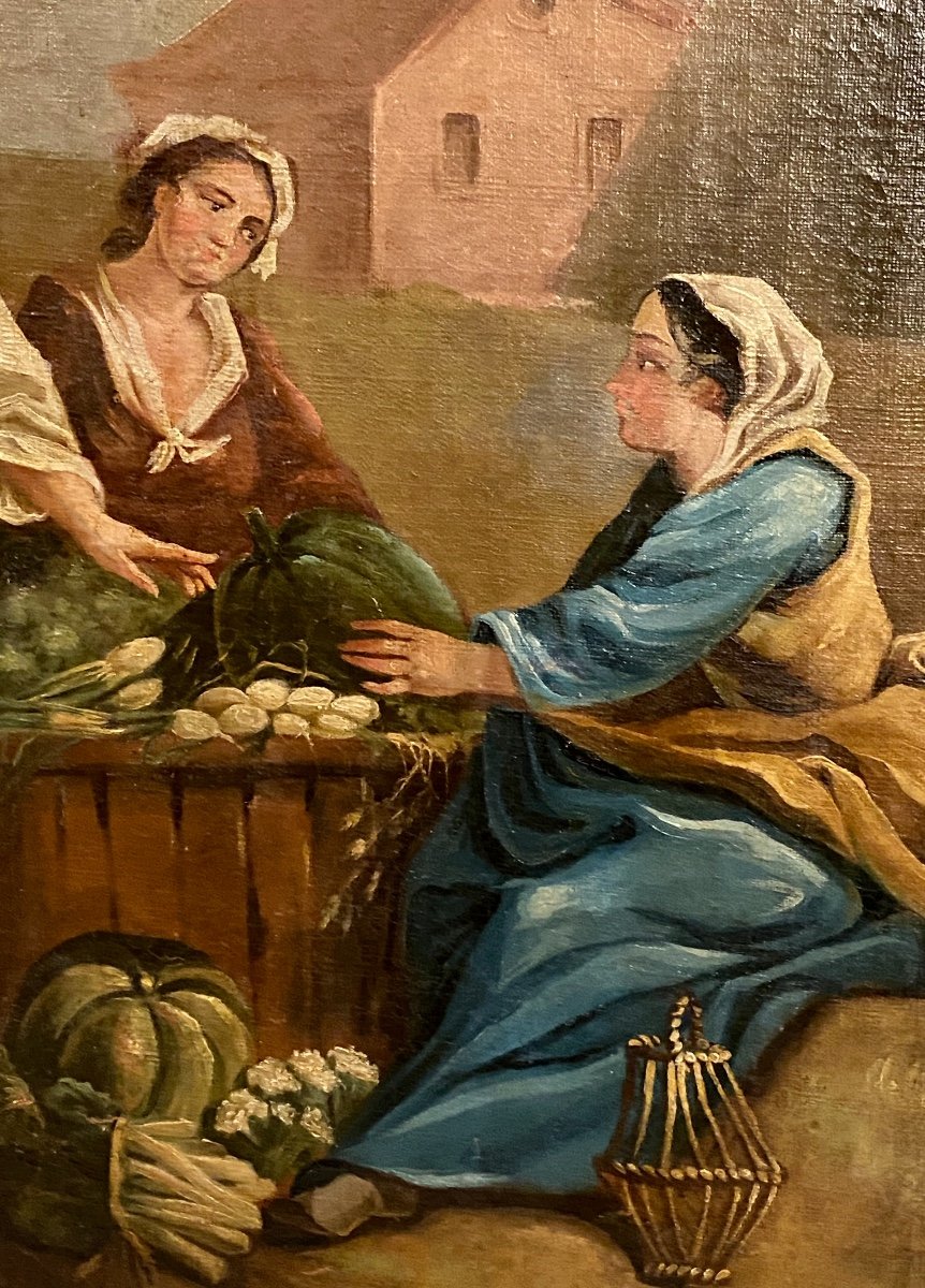   Country Women Shopping At  The Open Village Market  18th Century Work-photo-2