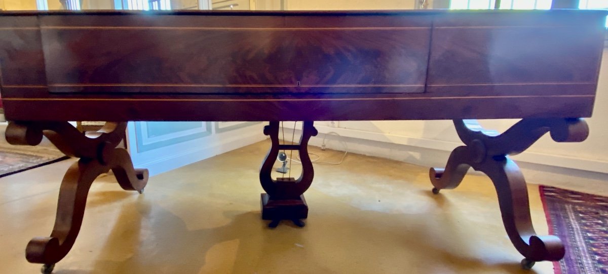 Forte Charles X Piano In Mahogany Veneer And Maple Filets 1825-photo-2
