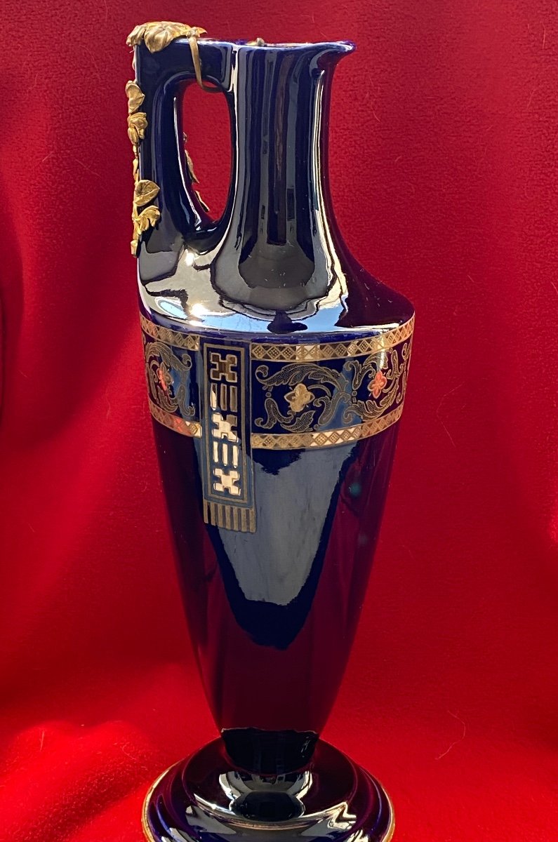 Pair Of Porcelain And Bronze Vases Decoration Art Nouveau Sarreguemines-photo-5
