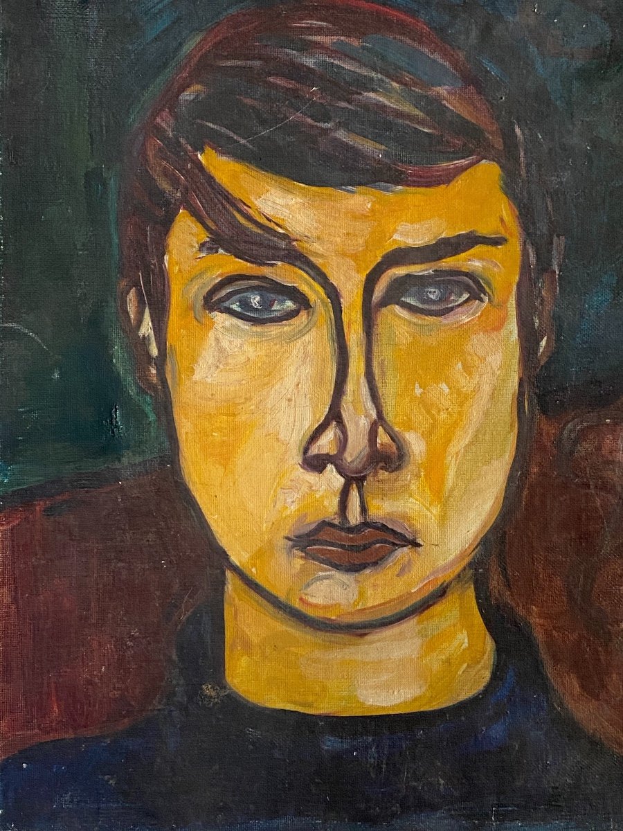 Portrait De Jeune Homme   suiveur de Modigliani-photo-4