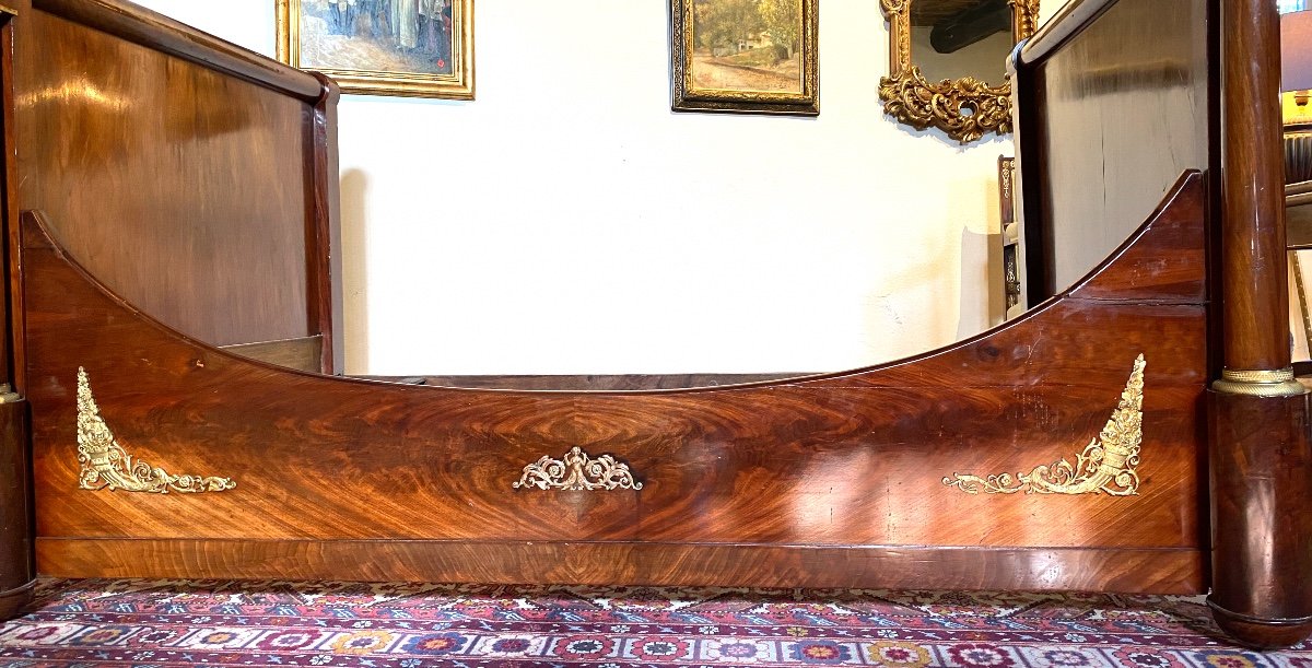 Alcove Bed Empire Period 1805 In Mahogany-photo-4