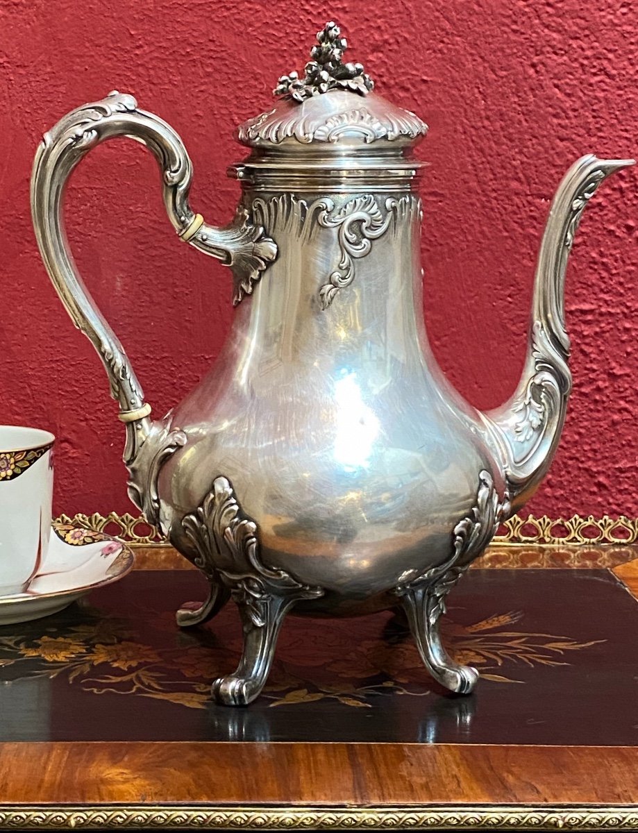 Coffee Pot In Sterling Silver Orfevre Charles Harleux 1891-photo-2