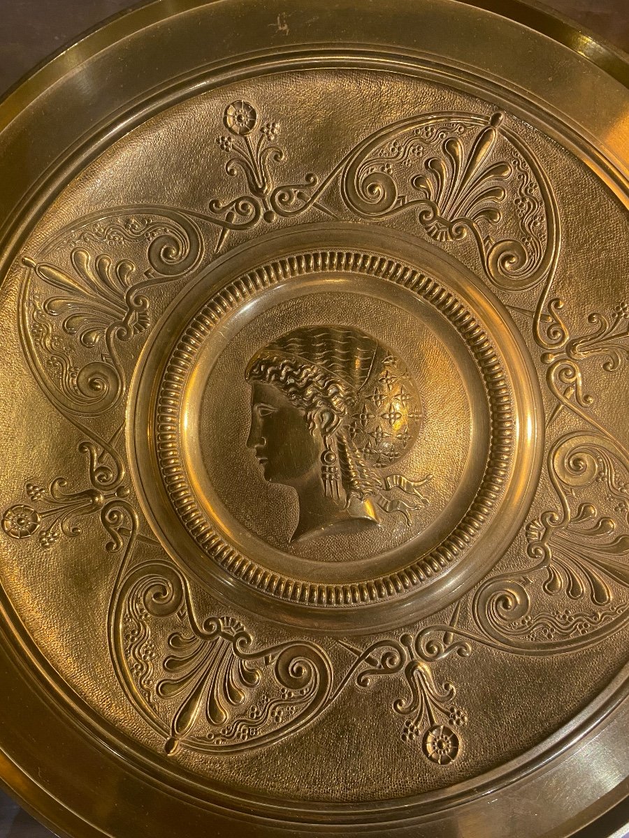 Présentoir  à   gâteau  En Bronze Doré  Orné  d e  motifs  de   Style Empire  XIX ème-photo-2