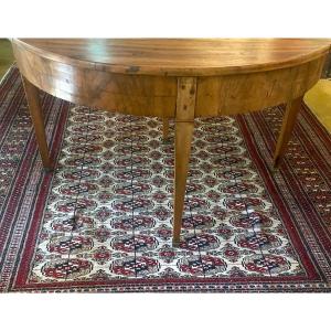   Large Louis XVI Walnut Console Opening Into Round Table