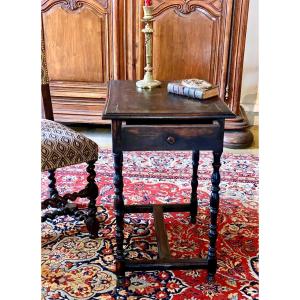 Louis XIII Period Side Table With One Drawer