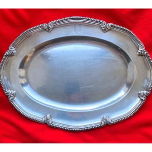 Silver Dish Odiot In Paris Hallmarked With Minerva And Goldsmith Weight 1480 Gr # 5675