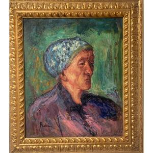 Portrait Impréssioinniste  De La Mère Danio  Signé  Jean  Peské  1870-1949