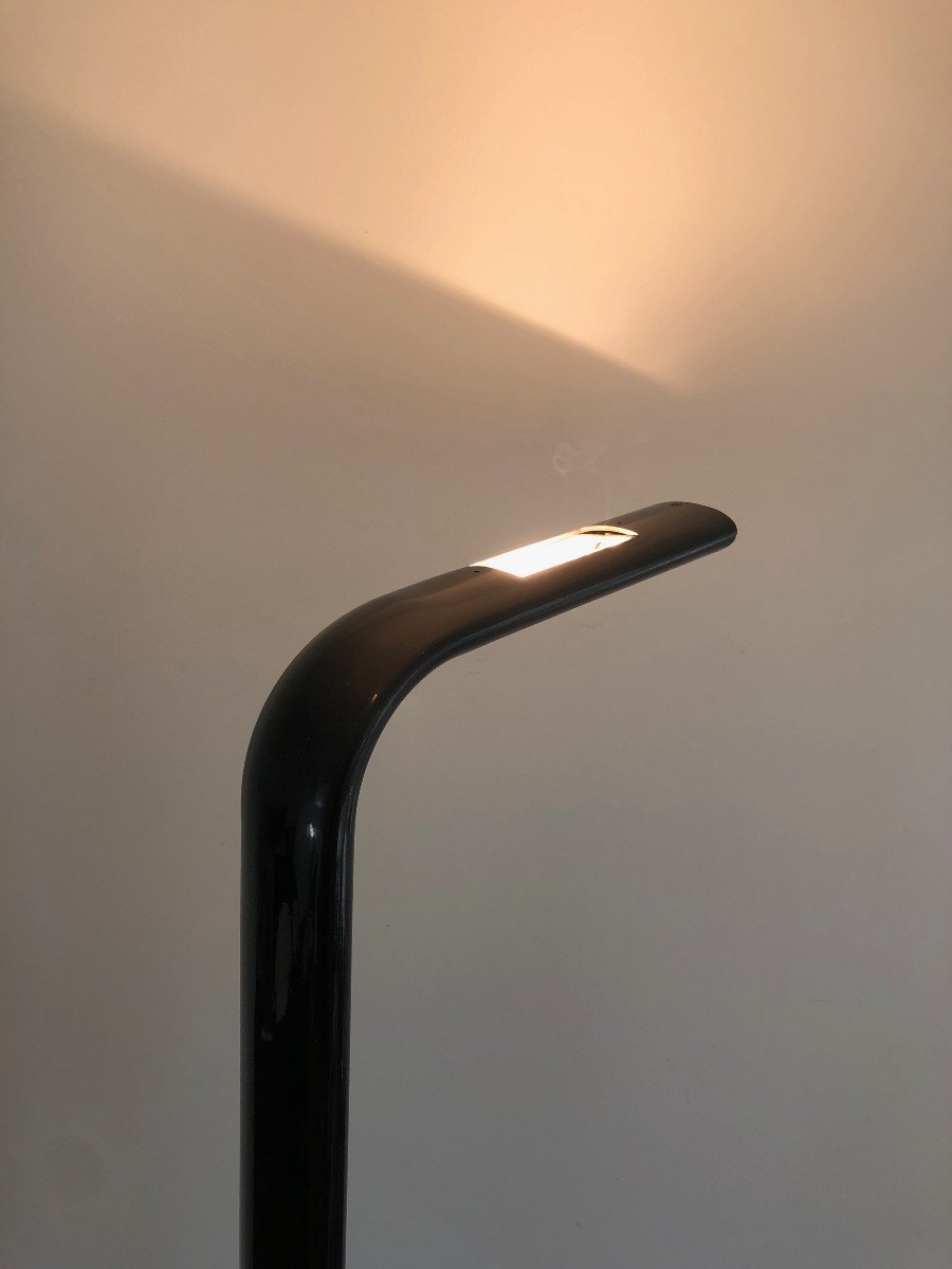 Black Lacquered Metal Halogen Floor Lamp. Italian Work. Circa 1970-photo-3