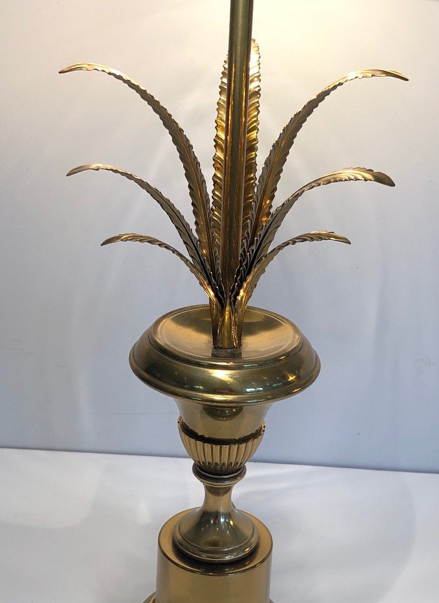 Neoclassical Style Palm Tree Table Lamp In Brass. French Work -photo-6