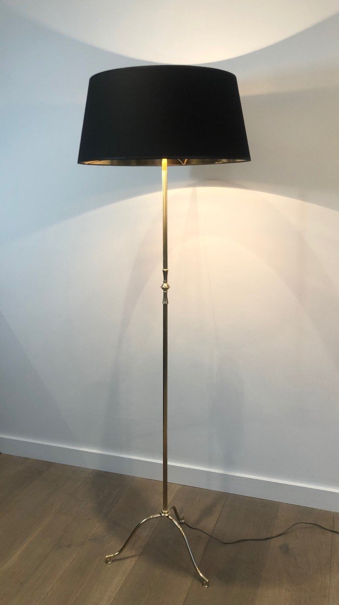 Neoclassical Style Brass Floor Lamp. French Work In The Style Of Maison Jansen. Circa 1940-photo-2