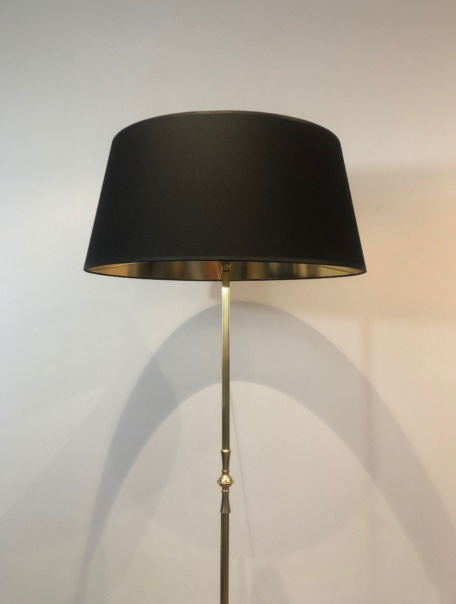 Neoclassical Style Brass Floor Lamp. French Work In The Style Of Maison Jansen. Circa 1940-photo-4