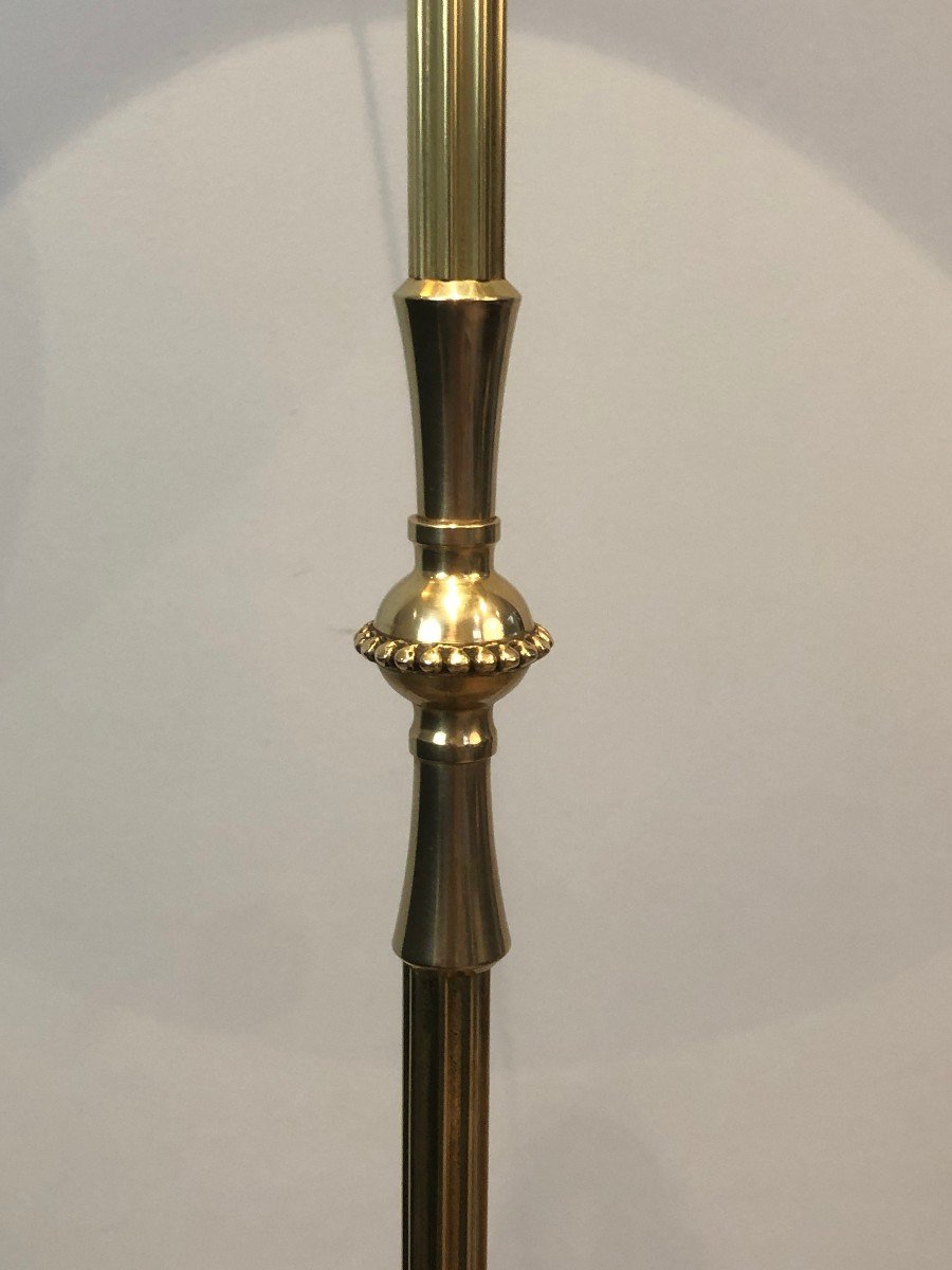 Neoclassical Style Brass Floor Lamp. French Work In The Style Of Maison Jansen. Circa 1940-photo-2