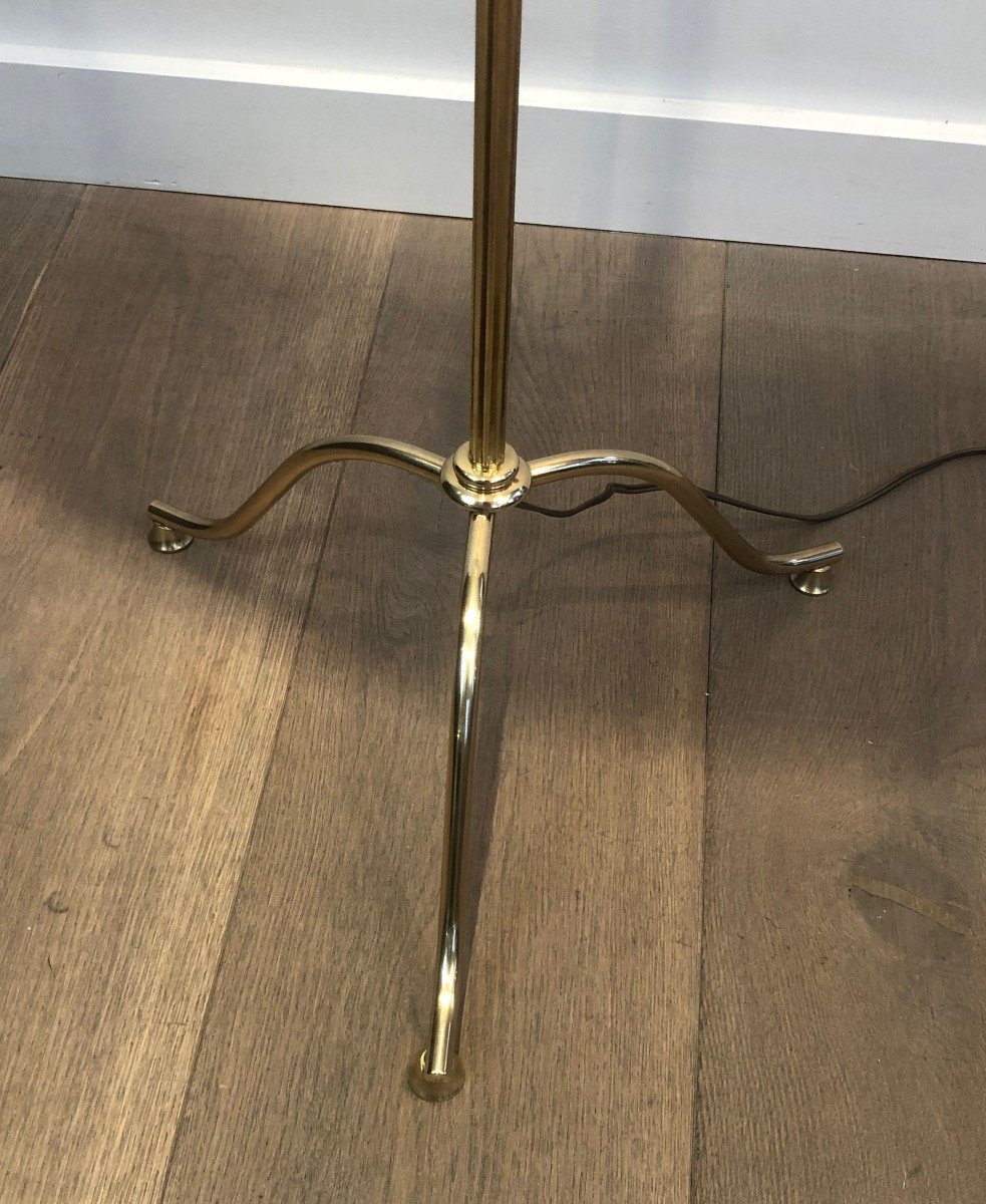 Neoclassical Style Brass Floor Lamp. French Work In The Style Of Maison Jansen. Circa 1940-photo-4