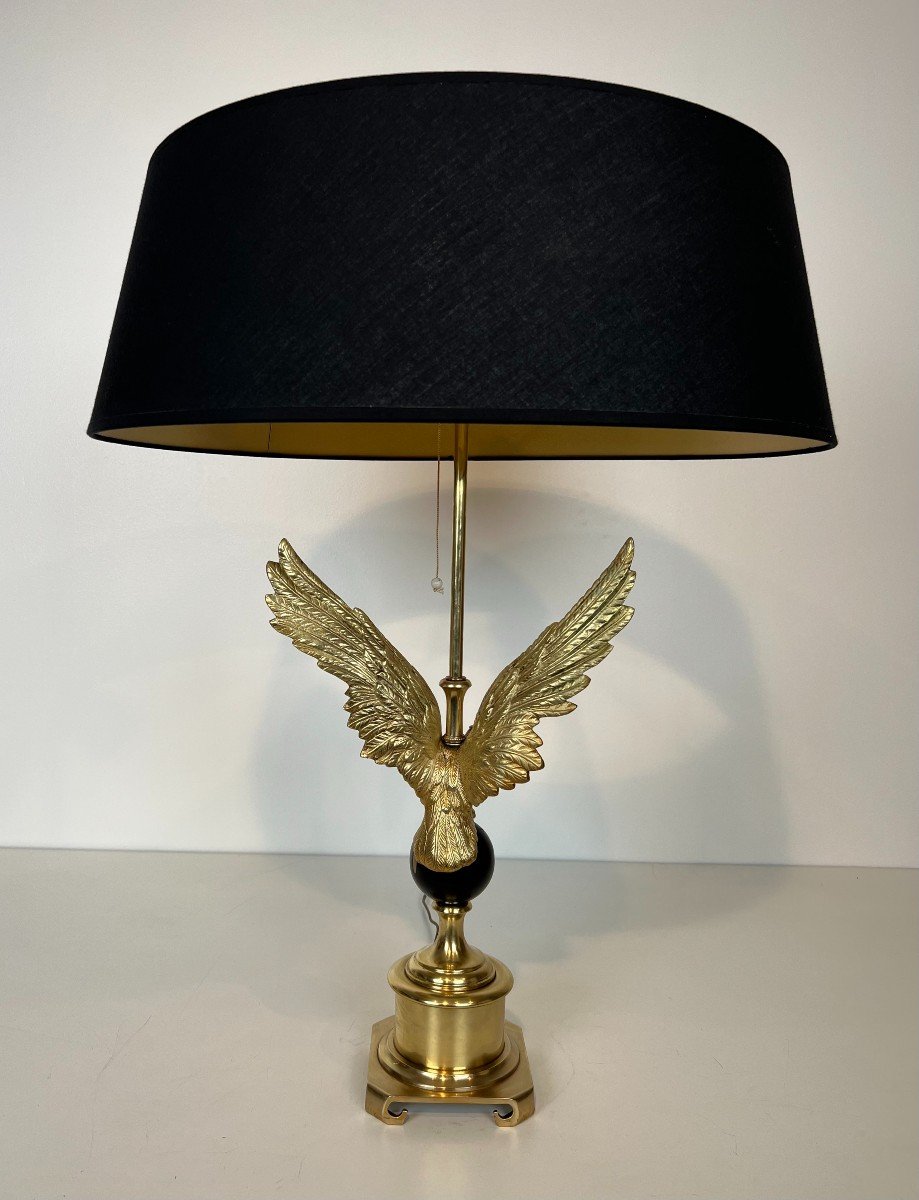 Royal Eagle Bronze Table Lamp. French Work In The Style Of Maison Charles. Circa 1970-photo-1