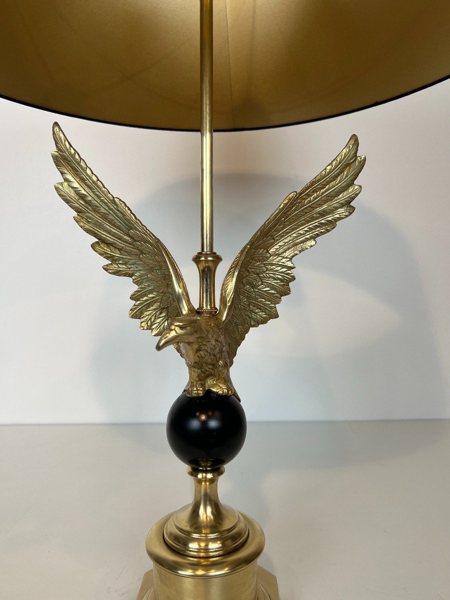 Royal Eagle Bronze Table Lamp. French Work In The Style Of Maison Charles. Circa 1970-photo-3