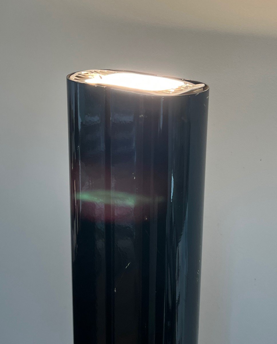 Hallogen Floor Lamp Made Of Black Lacquered Metal. Italian Work. Megaron Model By Gianfranco -photo-4