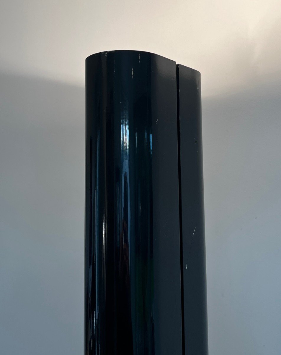 Hallogen Floor Lamp Made Of Black Lacquered Metal. Italian Work. Megaron Model By Gianfranco -photo-1