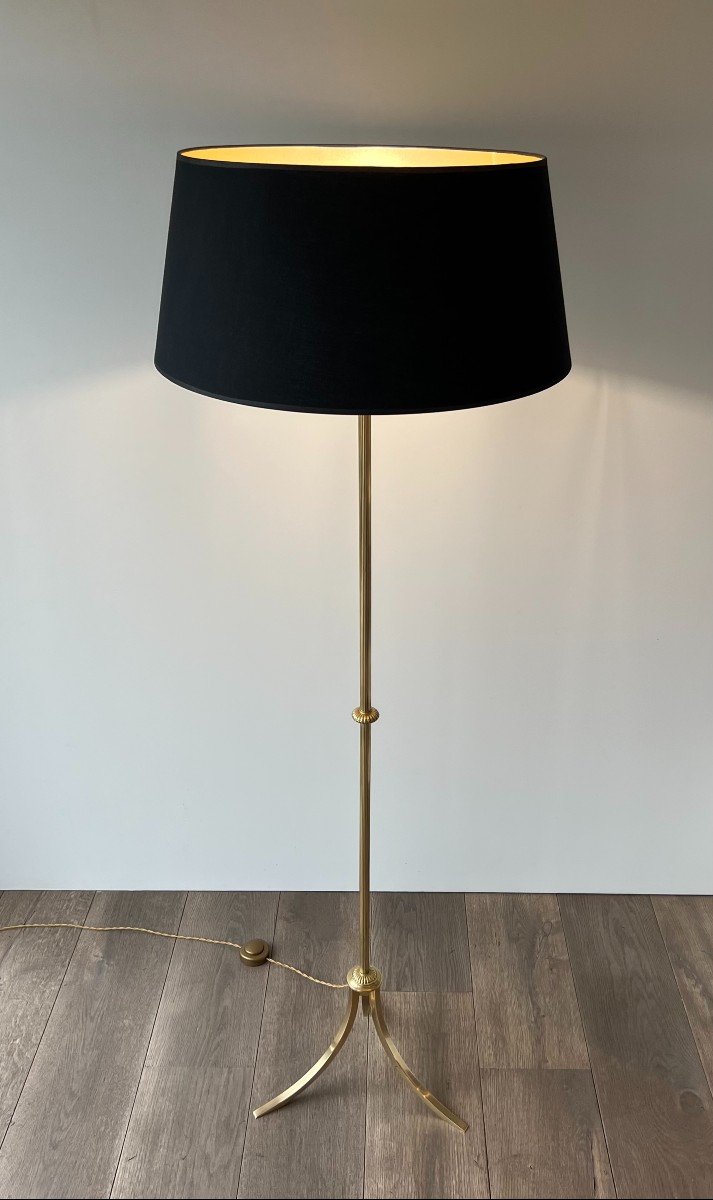 Neoclassical Style Brass Floor Lamp. French Work By Maison Jansen. Circa 1940-photo-1