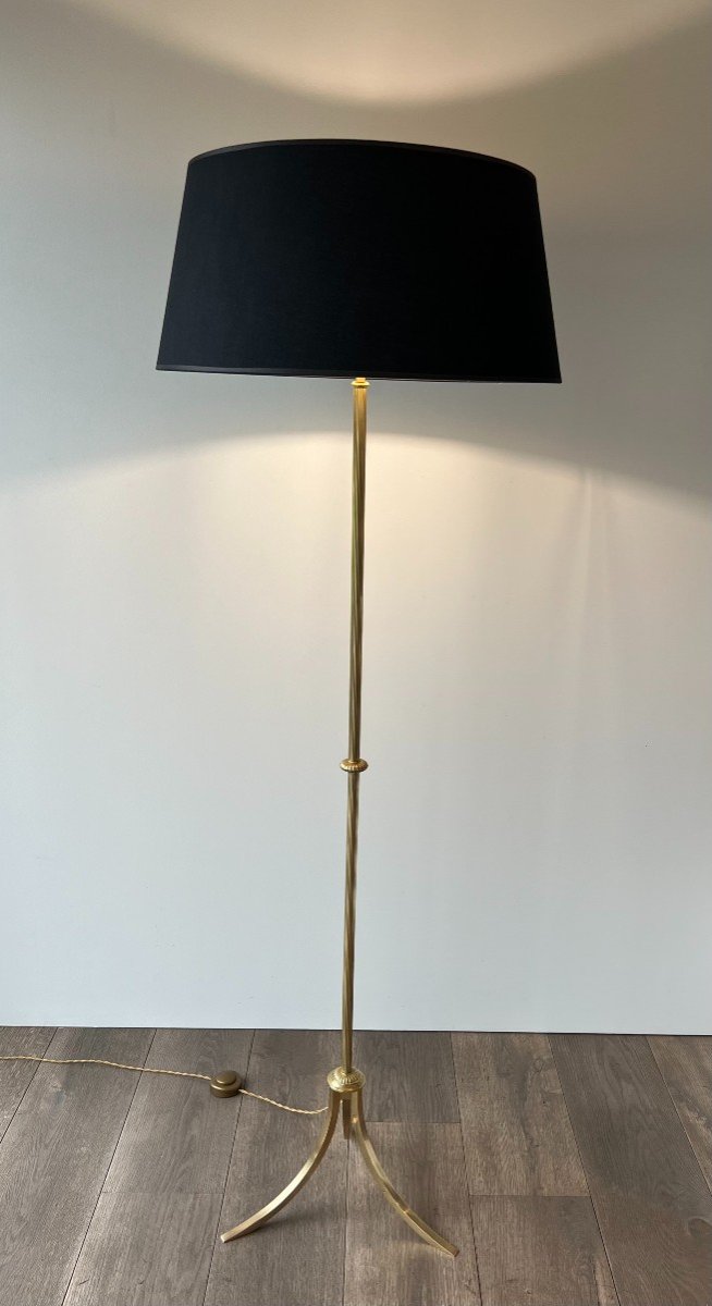 Neoclassical Style Brass Floor Lamp. French Work By Maison Jansen. Circa 1940-photo-7