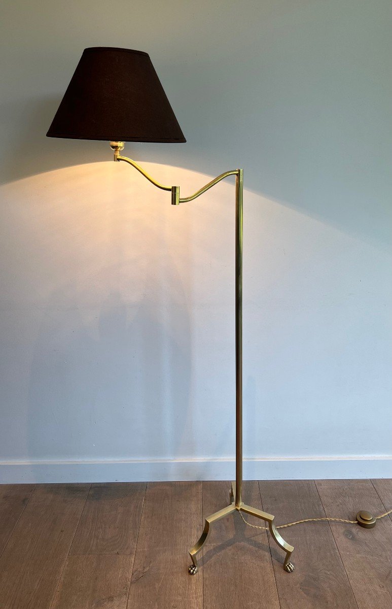 Brass Removable And Adjustable Reading Lamp. 3 Identical Floor Lamps Are Available. French Work-photo-2