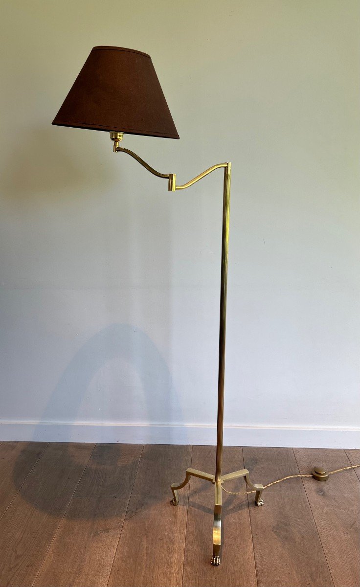 Brass Removable And Adjustable Reading Lamp. 3 Identical Floor Lamps Are Available. French Work-photo-3