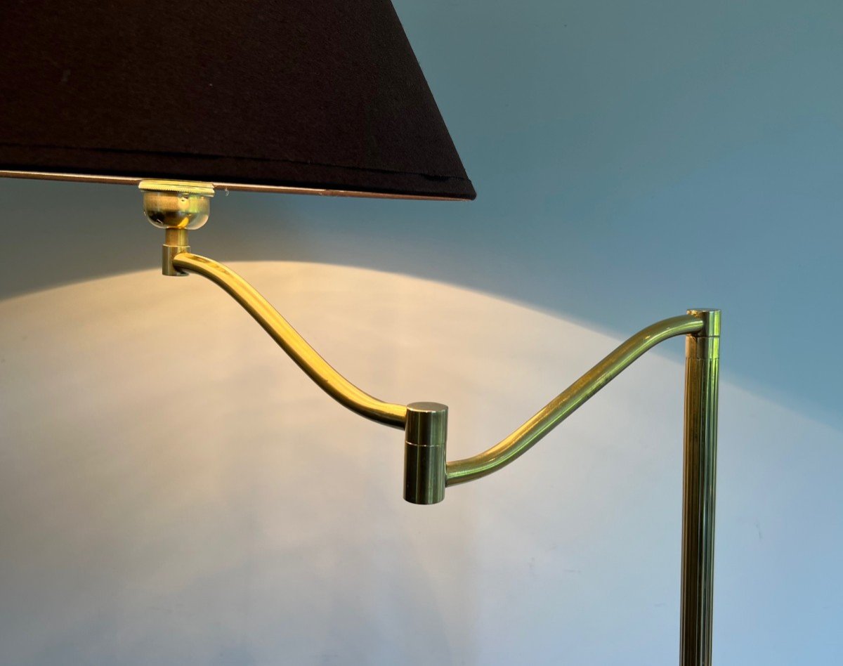 Brass Removable And Adjustable Reading Lamp. 3 Identical Floor Lamps Are Available. French Work-photo-4