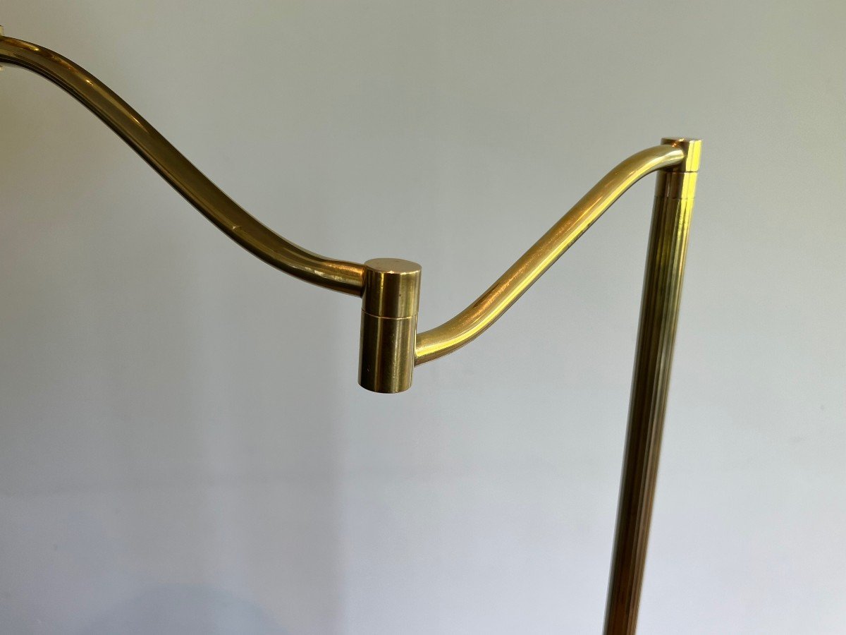 Brass Removable And Adjustable Reading Lamp. 3 Identical Floor Lamps Are Available. French Work-photo-1