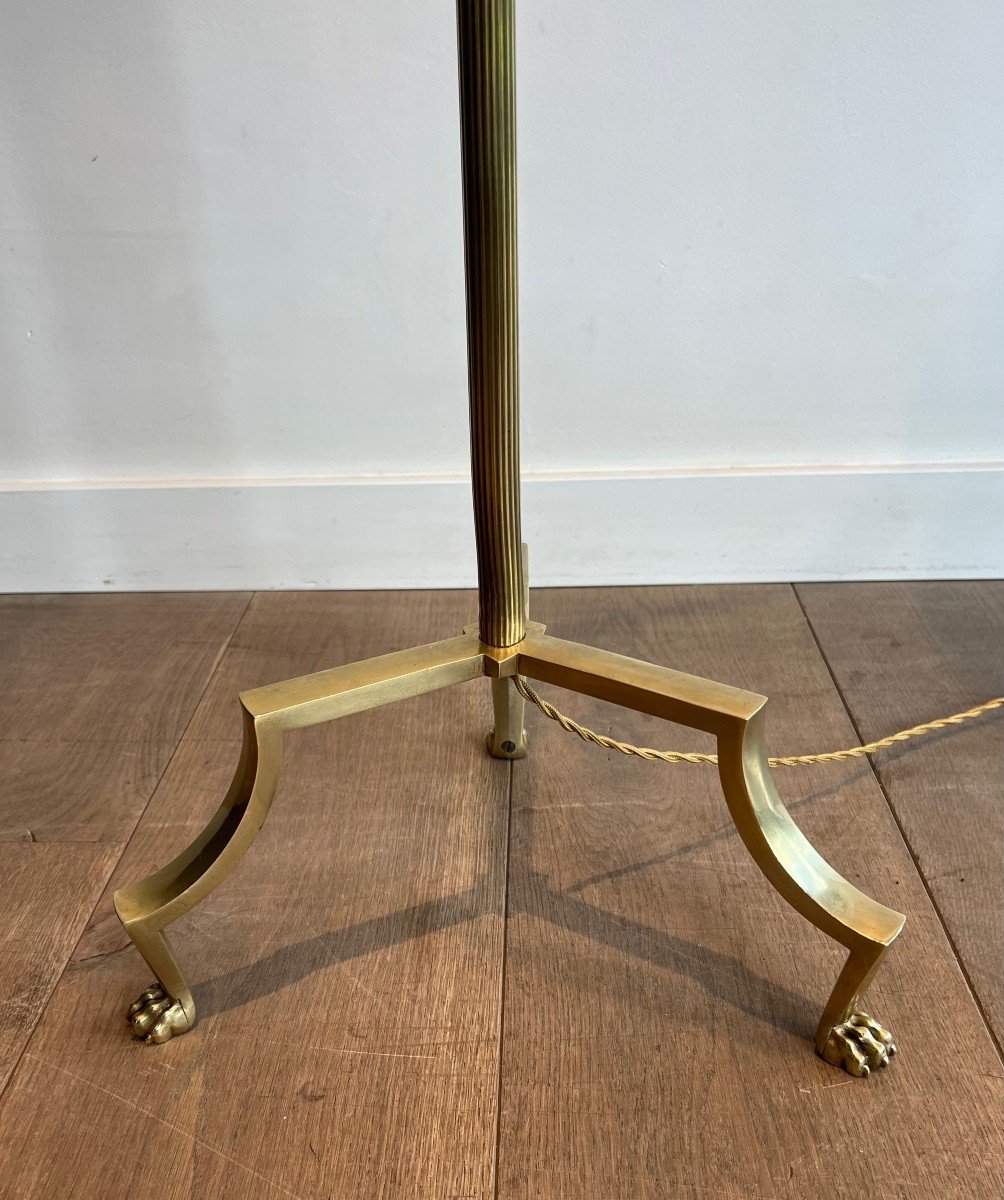 Brass Removable And Adjustable Reading Lamp. 3 Identical Floor Lamps Are Available. French Work-photo-2