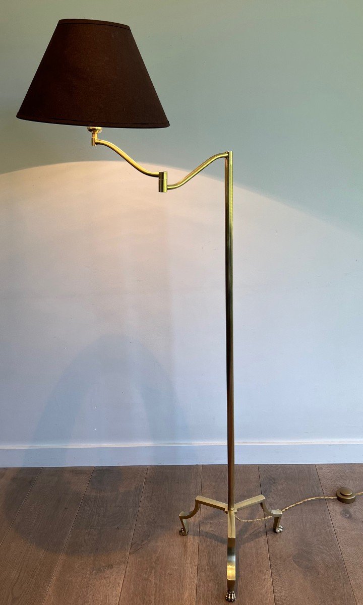 Brass Removable And Adjustable Reading Lamp. 3 Identical Floor Lamps Are Available. French Work-photo-8